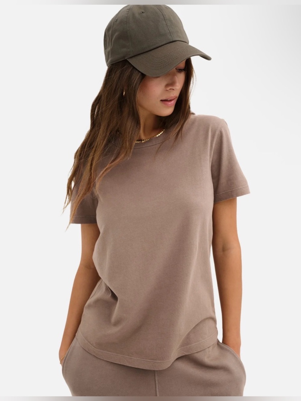 Relaxed Crewneck Short Sleeve Tee - Taupe- Organic Cotton Classic Tee
